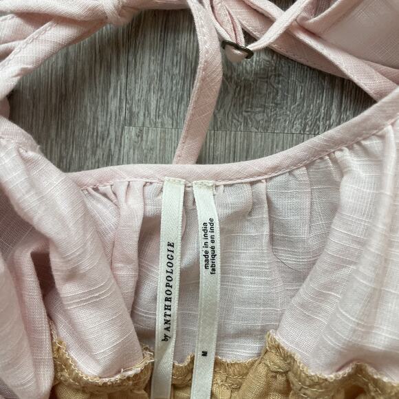 Anthropologie Women's Tiered Maxi Dress Boho Colorblock Halter Cottagecore M - Picture 4 of 10